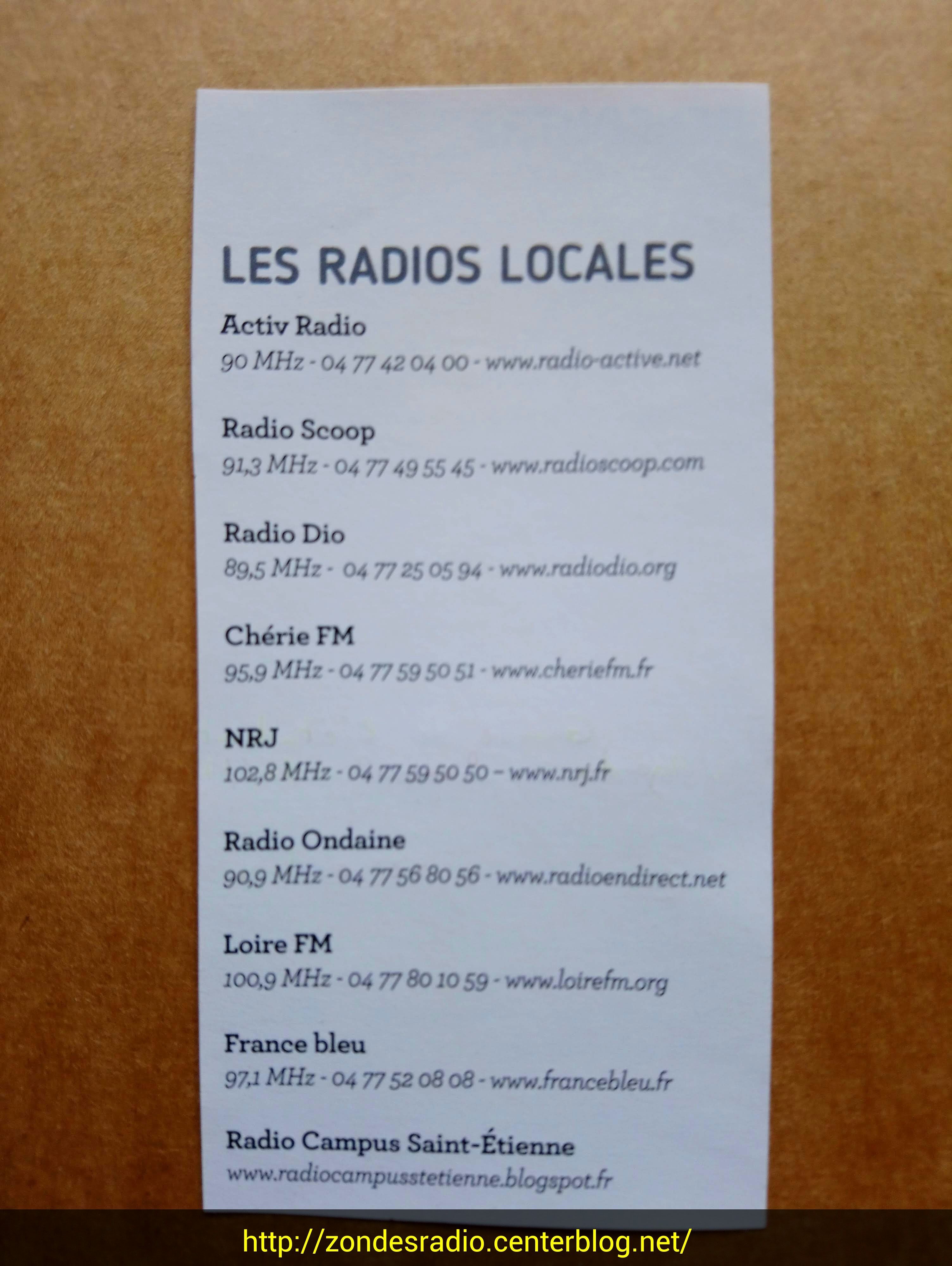 Fréquences FM des radios sur SaintEtienne [5]